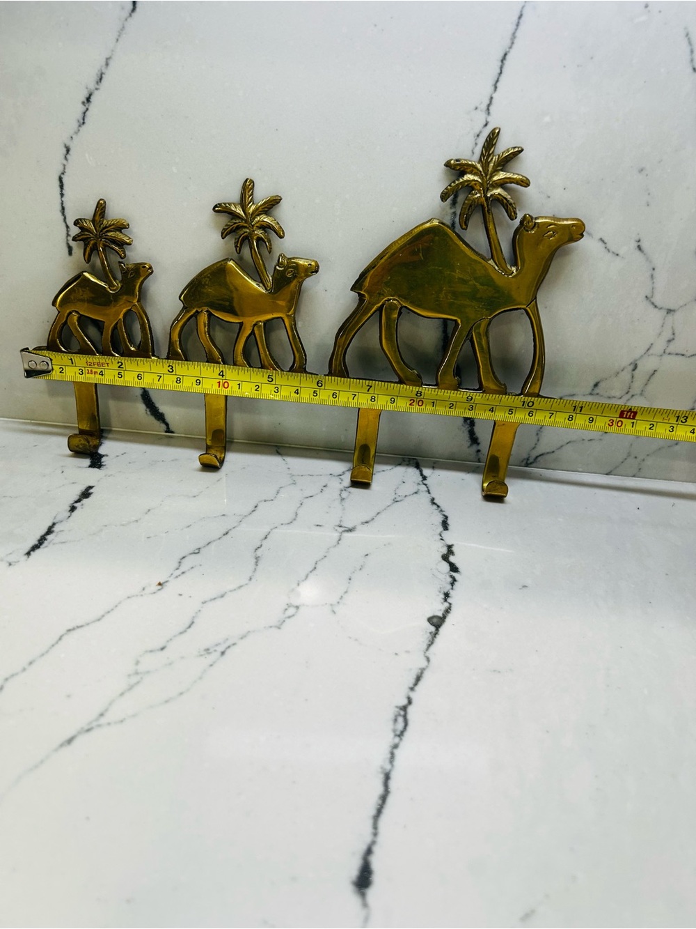 Brass Camel Wall Hook Rack - Gold Decorative Hooks - Picture 7 of 10